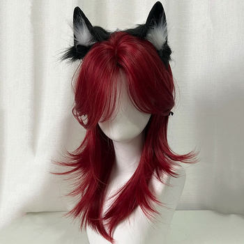 Perucă unisex, păr scurt drept, cu stil mullet în coadă de lup, legată pentru cosplay, fibră sintetică rezistentă la căldură, potrivită pentru vopsire și perm, model Mg-dz6303