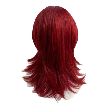 Perucă unisex, păr scurt drept, cu stil mullet în coadă de lup, legată pentru cosplay, fibră sintetică rezistentă la căldură, potrivită pentru vopsire și perm, model Mg-dz6303