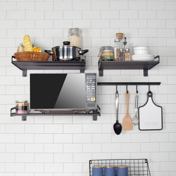 Raft de bucătărie montat pe perete, aluminiu de aviație, un singur etaj, scalabil, stil modern minimalist, capacitate de încărcare 100