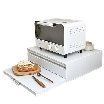 Raft metalic extensibil pentru podea pentru cuptorul cu microunde, două etaje, design trapez, multifuncțional, fără montaj.