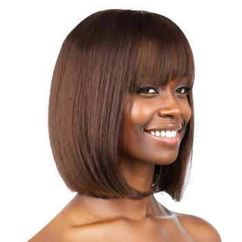 Perucă Weidu Lida LIDA6741, tunsoare bob cu breton Qi, păr de mătase autohtonă, proces mecanic