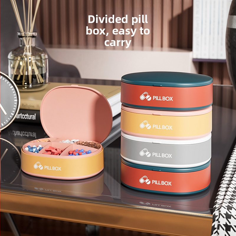 Cutie de medicamente sigilată pentru șapte zile cu capac, portabilă cu compartimente, din plastic PP, pliabilă
