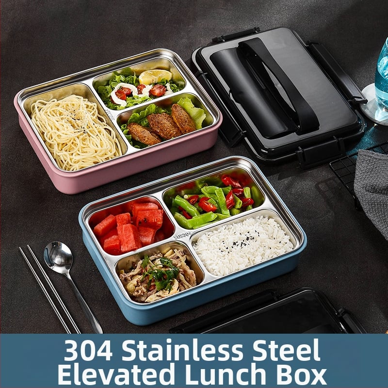 Cutie pentru prânz din oțel inoxidabil, izolată, pătrată, 1-2 L capacitate, dublu nivel (Oțel inoxidabil; Izolată; Pătrată; 1-2 L; Dublu nivel)