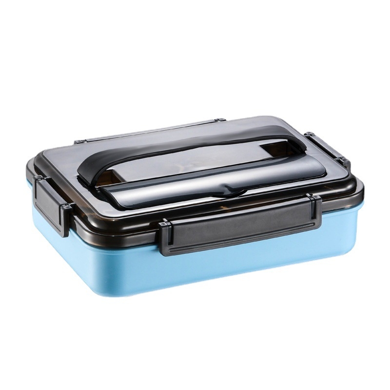 Cutie pentru prânz din oțel inoxidabil, izolată, pătrată, 1-2 L capacitate, dublu nivel (Oțel inoxidabil; Izolată; Pătrată; 1-2 L; Dublu nivel)