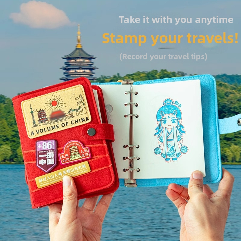 Jurnal de călătorie cu pagini detașabile și spațiu pentru pașaport și documente, portabil, legare cusută, carnet creativ