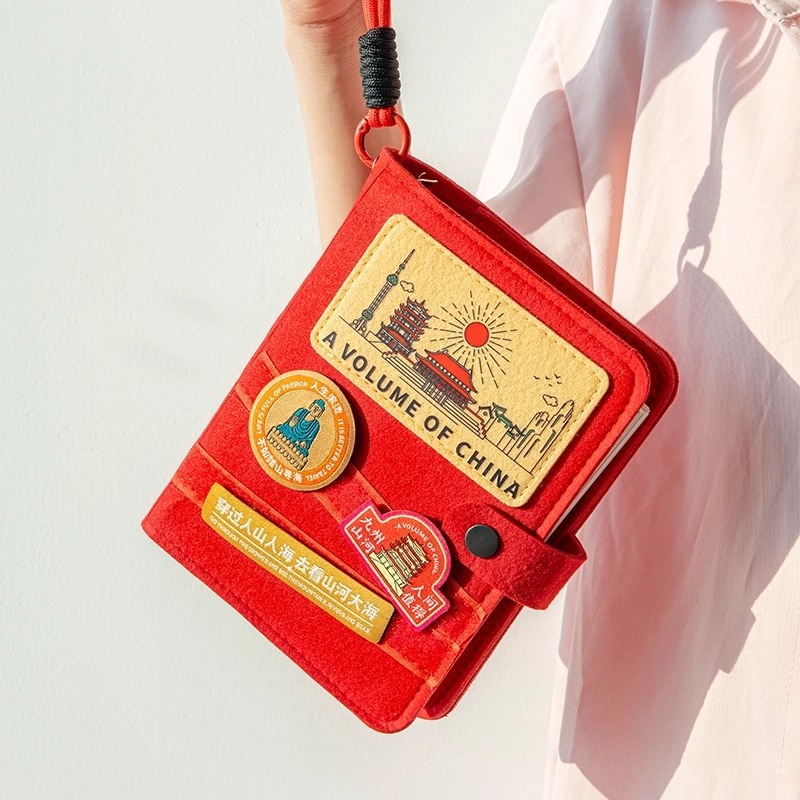 Jurnal de călătorie cu pagini detașabile și spațiu pentru pașaport și documente, portabil, legare cusută, carnet creativ