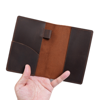 Jurnal de călătorie cu copertă din piele naturală, legare saddle-stitch, Dowling hârtie, 100 g/m², până la 50 de pagini