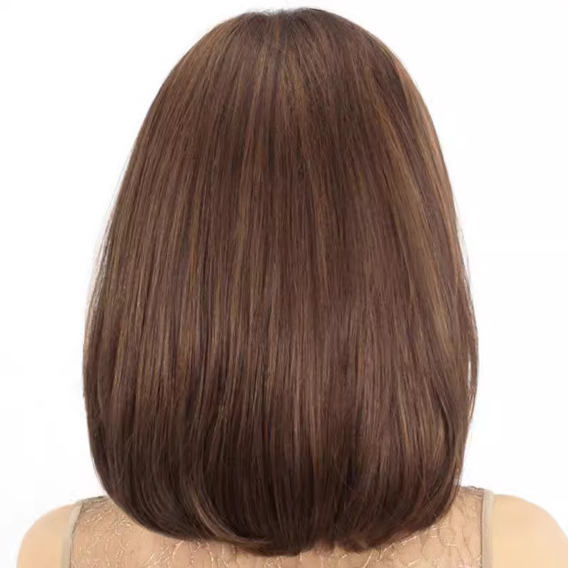 Perucă pentru femei, model 7205, fibră rezistentă la temperaturi înalte, breton Qi, textură ondulată