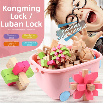 Set Kongming Lock Luban Ball – Puzzle cu nouă inele conectate, Lerth, pentru copii 4–6 ani