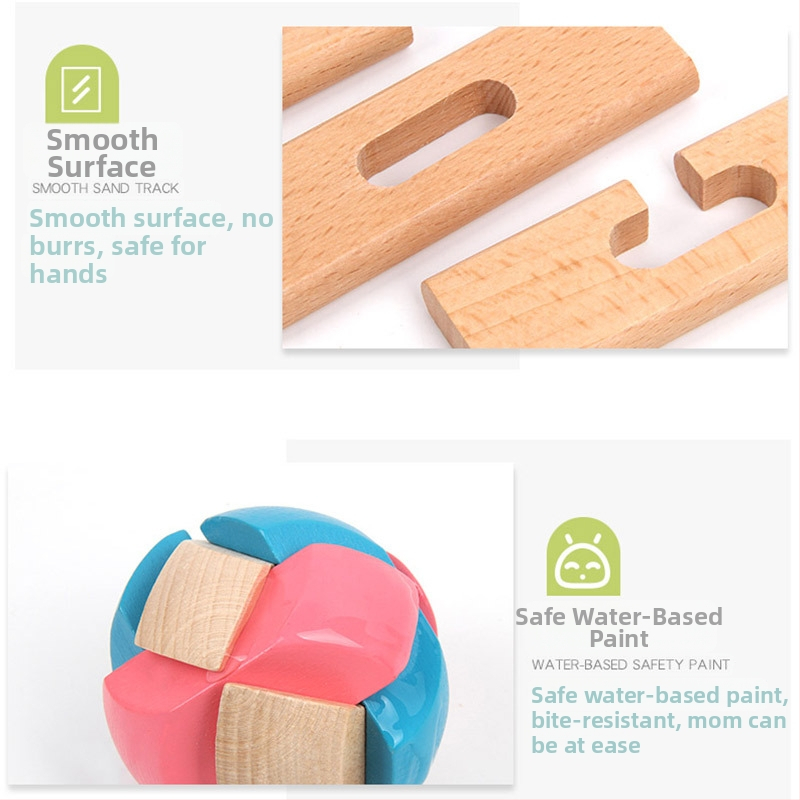 Set Kongming Lock Luban Ball – Puzzle cu nouă inele conectate, Lerth, pentru copii 4–6 ani