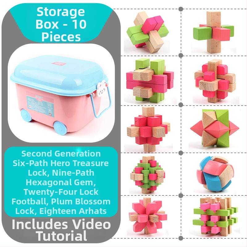 Set Kongming Lock Luban Ball – Puzzle cu nouă inele conectate, Lerth, pentru copii 4–6 ani