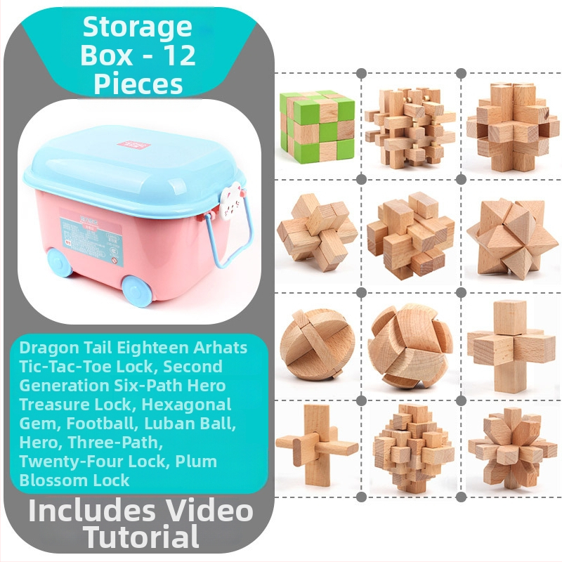 Set Kongming Lock Luban Ball – Puzzle cu nouă inele conectate, Lerth, pentru copii 4–6 ani