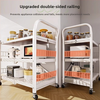 Raft pliabil de bucătărie, podea, cu mai multe niveluri, pentru cuptor cu microunde și oale, mobil, fără montaj