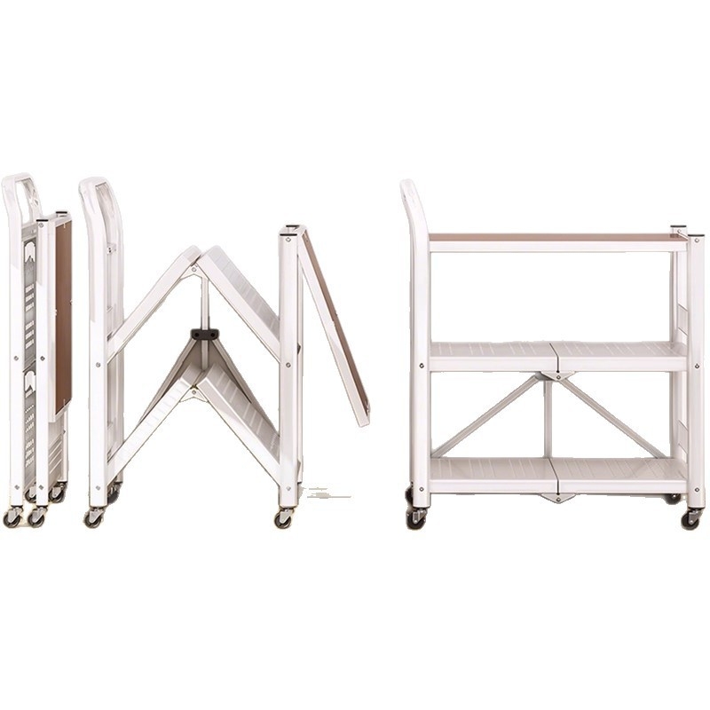 Raft pliabil de bucătărie, podea, cu mai multe niveluri, pentru cuptor cu microunde și oale, mobil, fără montaj