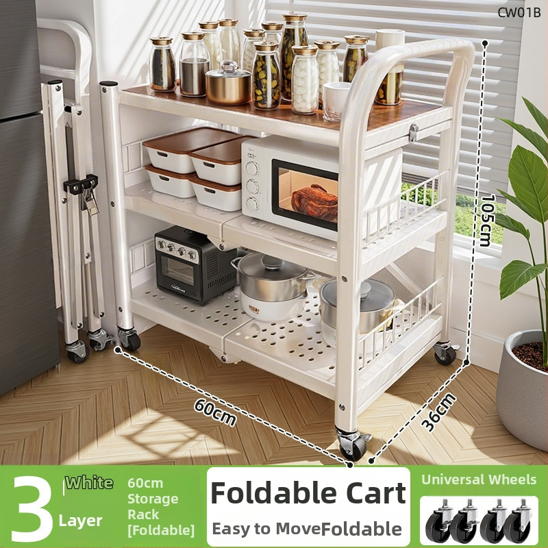 Raft pliabil de bucătărie, podea, cu mai multe niveluri, pentru cuptor cu microunde și oale, mobil, fără montaj