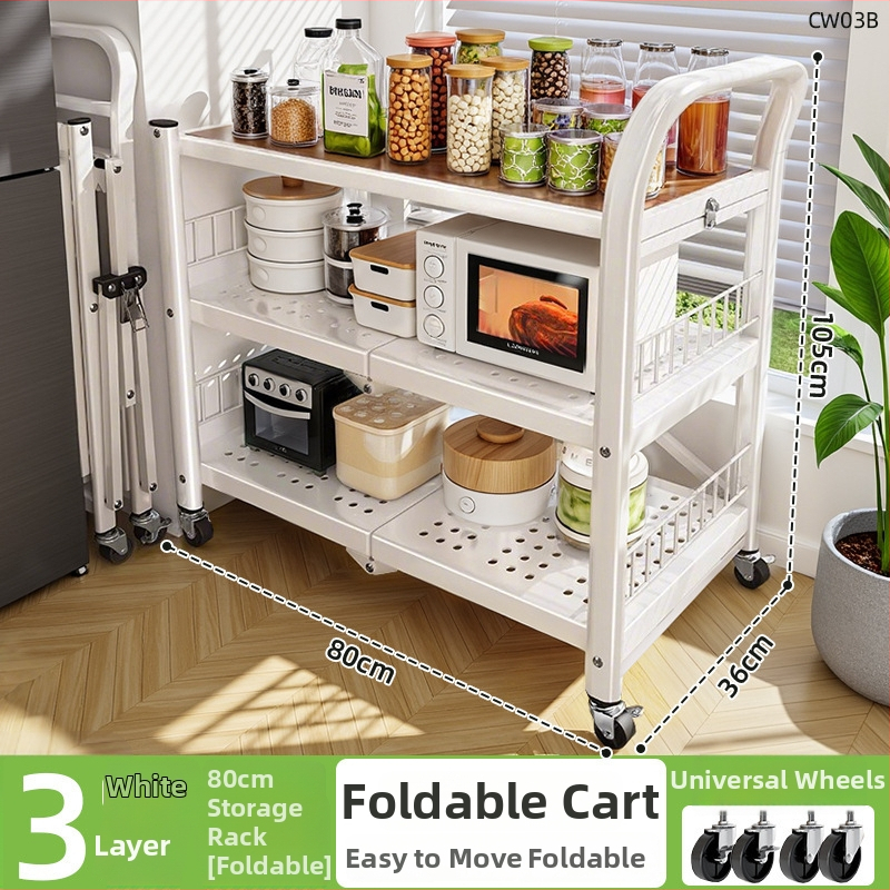 Raft pliabil de bucătărie, podea, cu mai multe niveluri, pentru cuptor cu microunde și oale, mobil, fără montaj