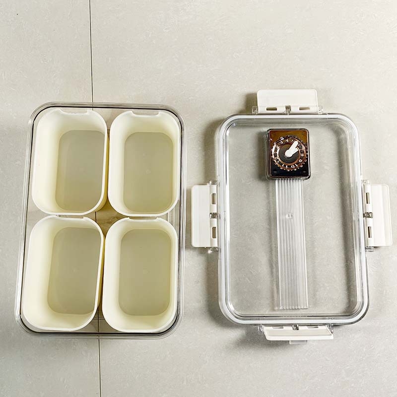 Cutie crisper transparentă pentru fructe și legume, compartimente sigilate împotriva mirosurilor, material PP, dreptunghiulară, un singur strat, 800–1000 ml