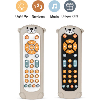 Jucărie telefon pentru bebeluți cu telecomandă, butoane de mestecat, muzică și voce, plastic, alimentare cu baterii, pentru copii 0–3 ani