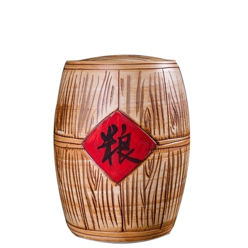 Cutie ceramică pentru depozitarea orezului, cu capac, sigilată, rezistentă la umezeală și insecte, capacitate 10 L+, stil Chinez nou