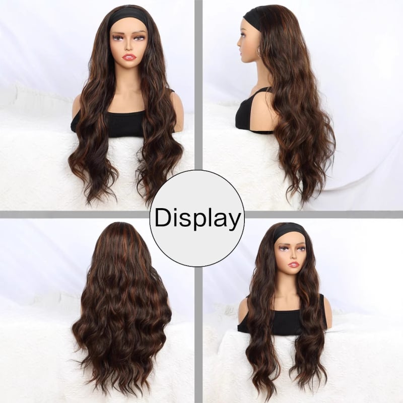 Perucă cu bandă pentru cap, breton lung, model DM785-4/30, fibră rezistentă la temperatură, stil desen animat, pentru femei