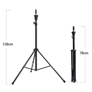 Suport pentru cap pentru peruci — trepied de podea, model 003, păr de mătase, poate fi vopsit, breton drept, lungime medie-lungă