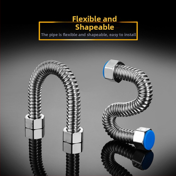 Conductă flexibilă din oțel inoxidabil 304 – rezistentă la explozie, presiune înaltă, pentru conectarea la boiler (apă rece și caldă)