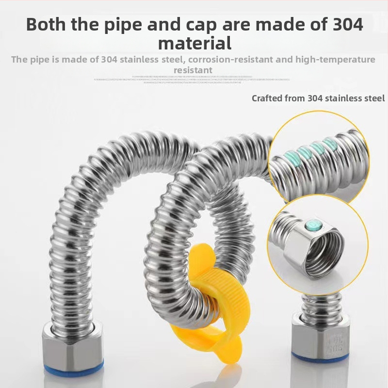 Conductă flexibilă din oțel inoxidabil 304 – rezistentă la explozie, presiune înaltă, pentru conectarea la boiler (apă rece și caldă)