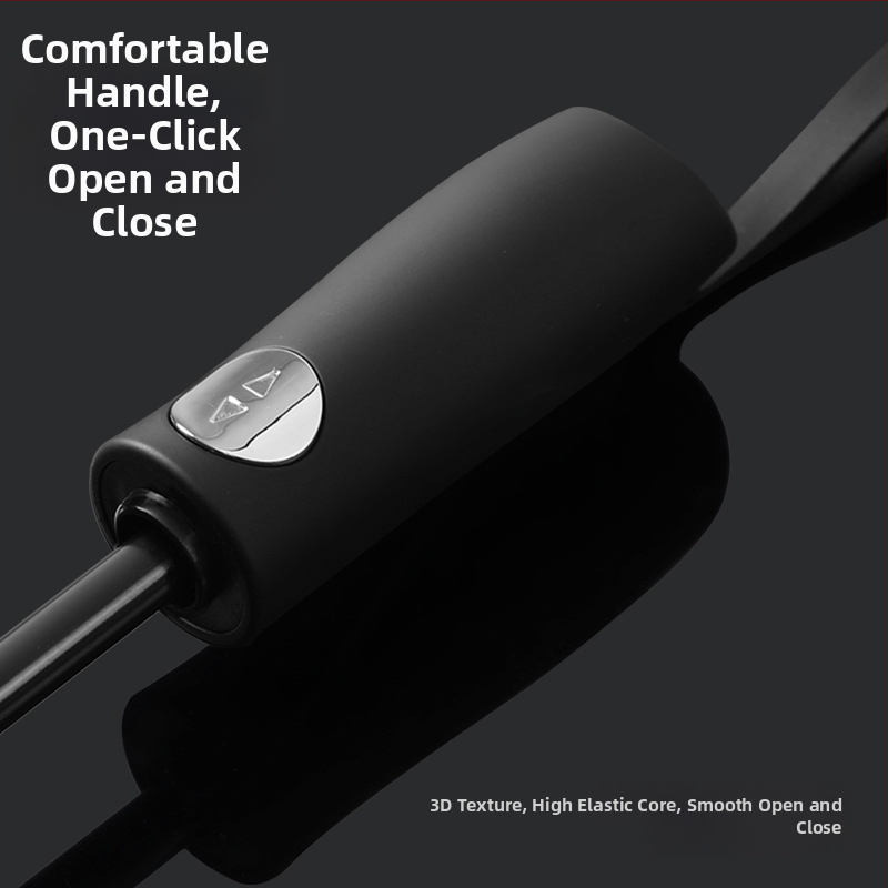 Реверсивен сгъваем чадър с 280T плат, автоматично отваряне/затваряне, каркас с 10 ребра от фибър, обхват 55–61 см, UV защита UPF30+, двойно дебело покритие, мъжки бизнес чадър