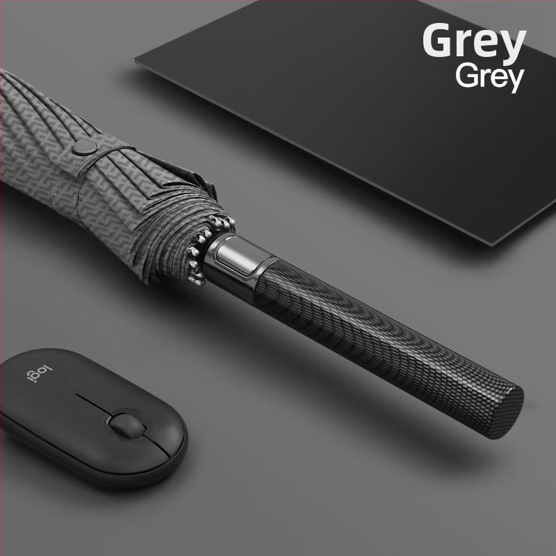 Реверсивен сгъваем чадър с 280T плат, автоматично отваряне/затваряне, каркас с 10 ребра от фибър, обхват 55–61 см, UV защита UPF30+, двойно дебело покритие, мъжки бизнес чадър