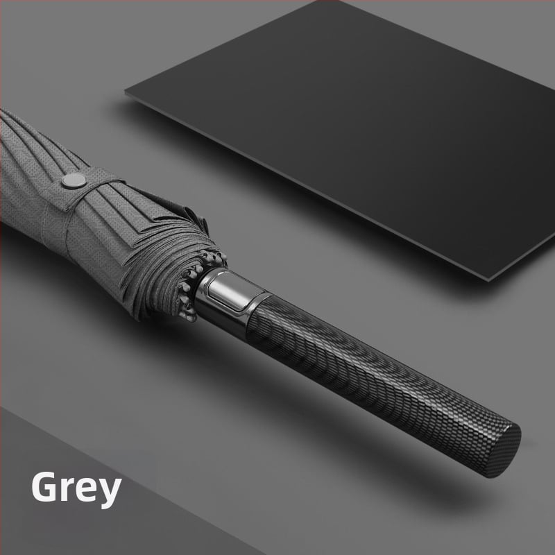 Реверсивен сгъваем чадър с 280T плат, автоматично отваряне/затваряне, каркас с 10 ребра от фибър, обхват 55–61 см, UV защита UPF30+, двойно дебело покритие, мъжки бизнес чадър