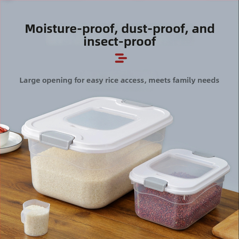 Cutie de depozitare cereale pentru uz casnic, etanșă, rezistentă la umezeală și insecte, din plastic PP, de calitate alimentară, capacitate peste 10 L