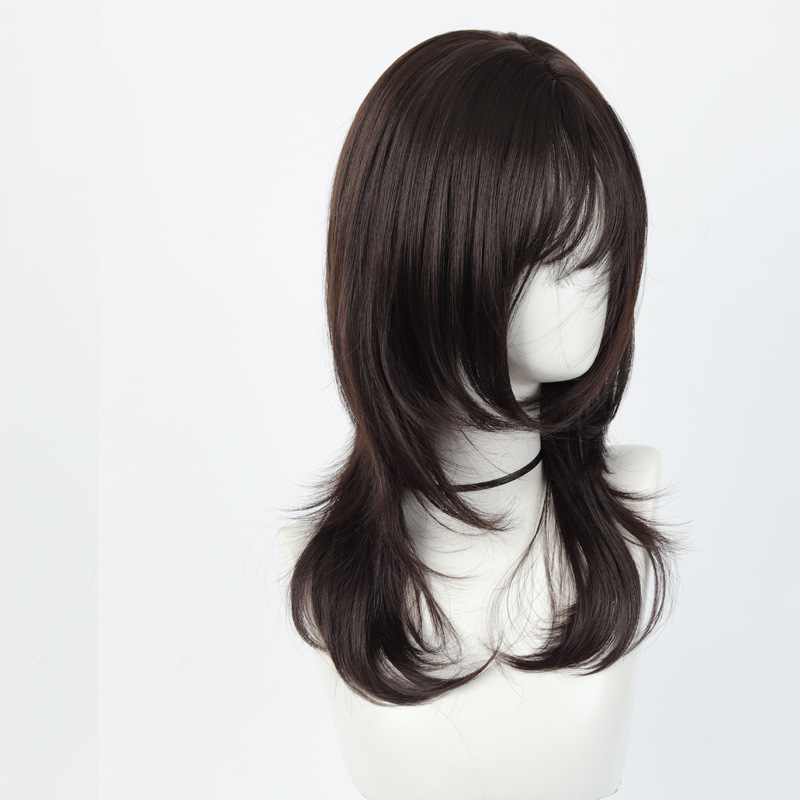 Perucă pentru femei, fibră rezistentă la temperaturi înalte, păr scurt drept cu breton, stil coreean, Model Dm892-4