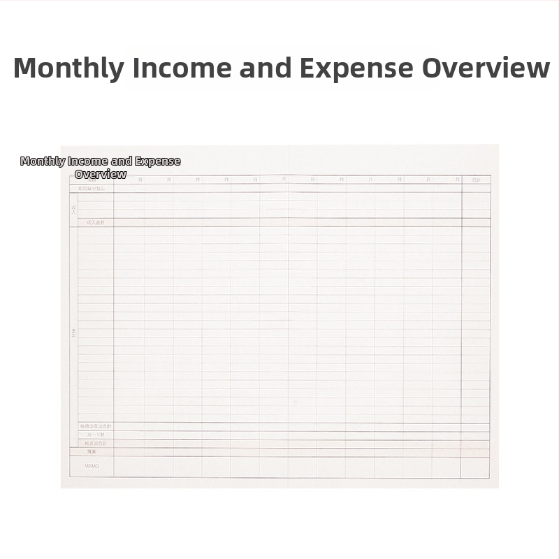 Caiet cu planificare lunară și săptămânală, înregistrări privind veniturile și cheltuielile gospodăriei, planificare zilnică a cheltuielilor; stil japonez-coreean, copertă PVC, legare cu ață, 50 de pagini