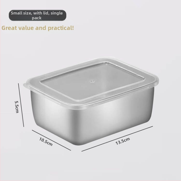 Cutie din oțel inoxidabil pentru păstrarea alimentelor, pătrată, 2.1–3 L, portabilă, împărțită în compartimente, stil japonez