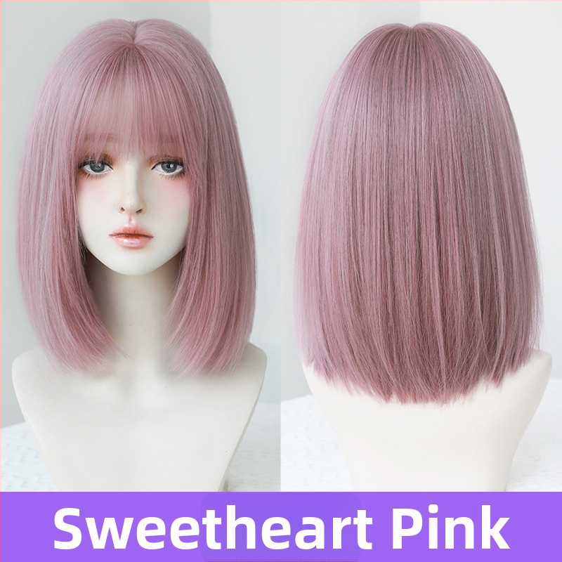 Perucă pentru femei, scurtă, drept, model D-133, fibră rezistentă la temperaturi, respirabilă și naturală, potrivită pentru toate formele feței, nu este recomandată vopsirea la temperaturi înalte