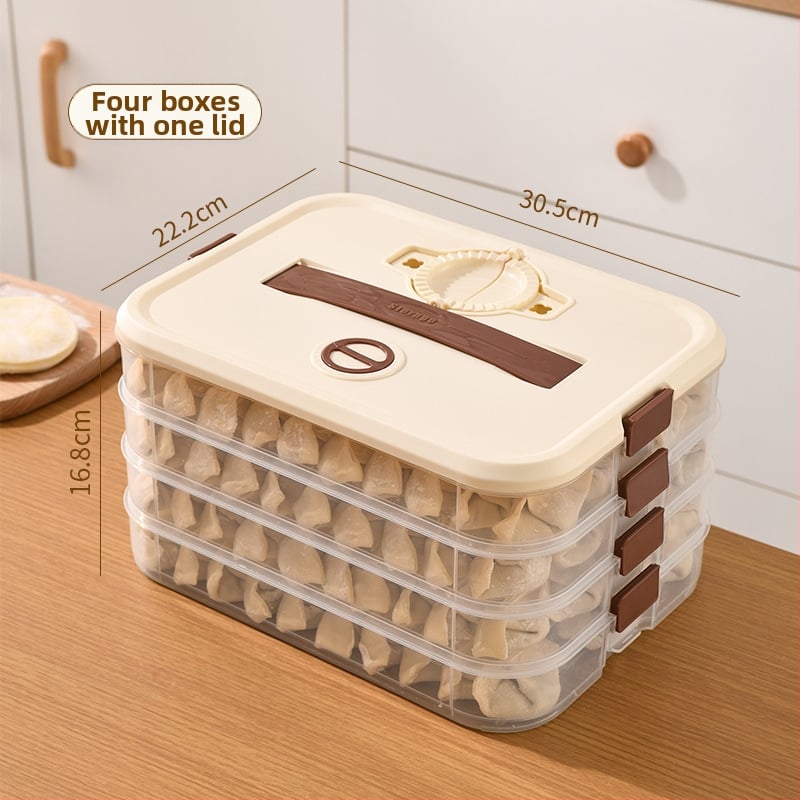 Кутия за кнедли за съхранение във фризера – хранителна пластмаса, херметична, замразяваща, преносима (Хранителна пластмаса; Херметична; Замразяваща; Преносима)