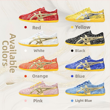 Pantofi Wu Shu de antrenament Unisex, partea superioară din microfibră, talpă din tendoane de vițel, toc mic 1–3 cm, respirabili, ușori, anti-derapare, încălțăminte fitness pentru interior