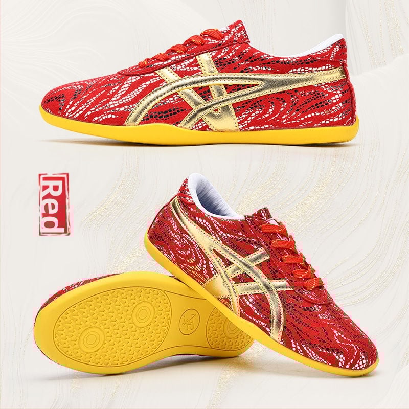 Pantofi Wu Shu de antrenament Unisex, partea superioară din microfibră, talpă din tendoane de vițel, toc mic 1–3 cm, respirabili, ușori, anti-derapare, încălțăminte fitness pentru interior