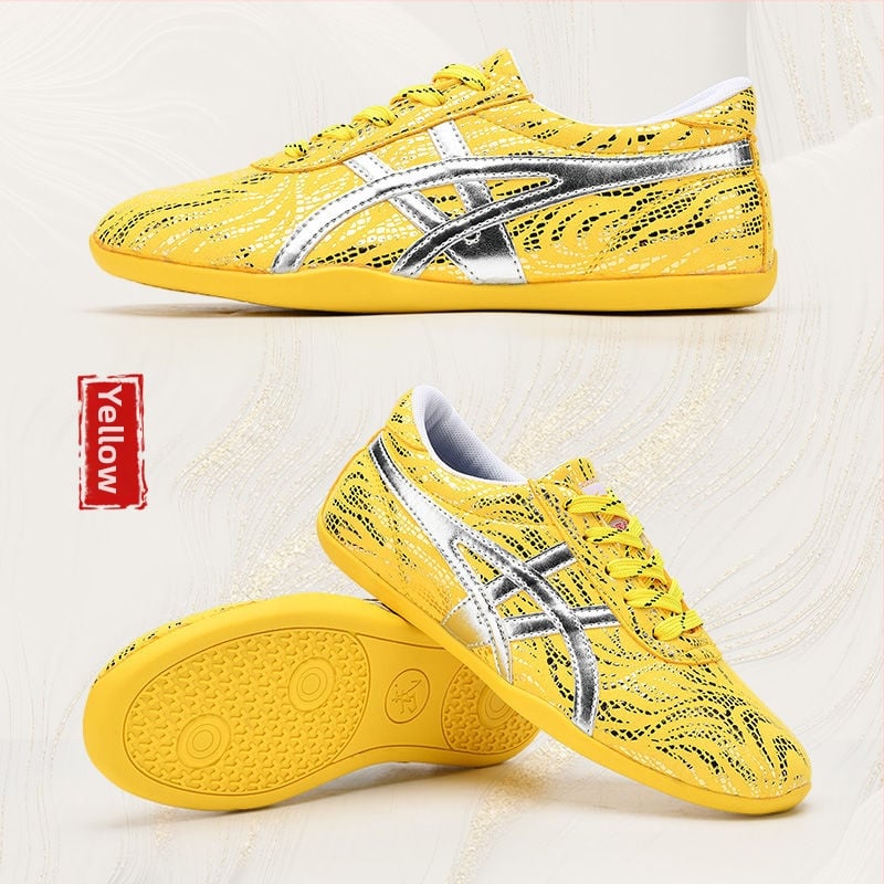 Pantofi Wu Shu de antrenament Unisex, partea superioară din microfibră, talpă din tendoane de vițel, toc mic 1–3 cm, respirabili, ușori, anti-derapare, încălțăminte fitness pentru interior