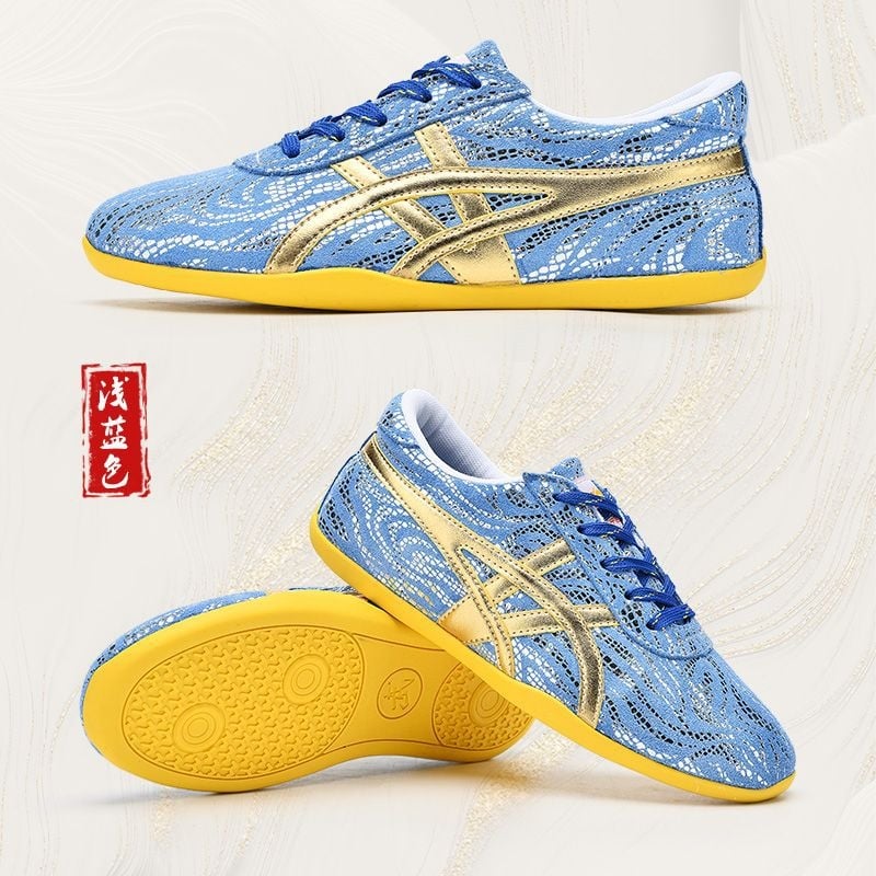 Pantofi Wu Shu de antrenament Unisex, partea superioară din microfibră, talpă din tendoane de vițel, toc mic 1–3 cm, respirabili, ușori, anti-derapare, încălțăminte fitness pentru interior