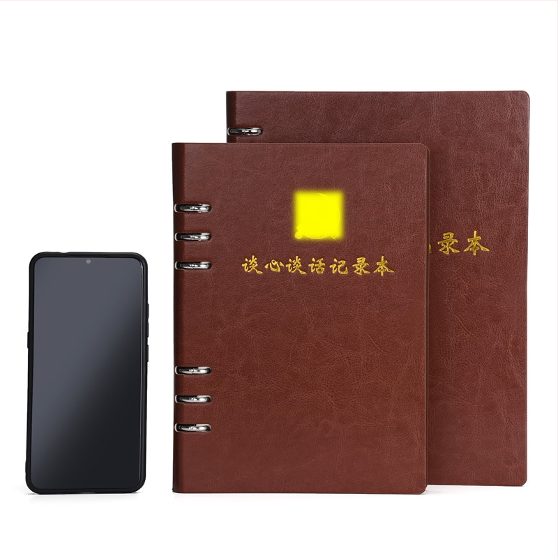 Caiet cu procese-verbale ale întâlnirilor și studiu pentru membri de partid, copertă PU, legare cu foi detașabile, 200 de pagini, hârtie 80 gsm, model OL-2020-002