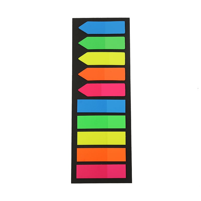 Etichete indicator fluorescente din PET, forme neregulate, set de 10 bucăți pentru note casnice, autocolante, cu acoperire din hârtie, 20 de foi, aproximativ 50 g