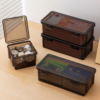 Cutie de depozitare pentru birou - Plastic PP, pliabilă, sigilată, poate fi stivuită, rezistentă la praf, stil japonez