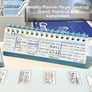 Calendar de birou cu husă PP, legare cu foi libere, Dowling hârtie 40 g, 120 pagini, stil creativ.