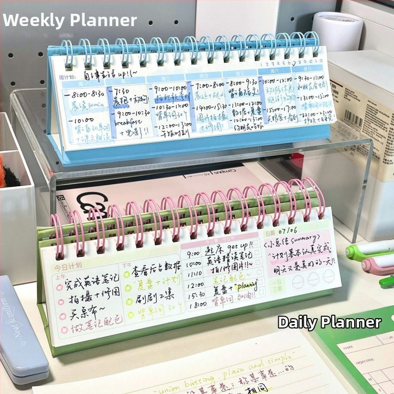 Calendar de birou cu husă PP, legare cu foi libere, Dowling hârtie 40 g, 120 pagini, stil creativ.