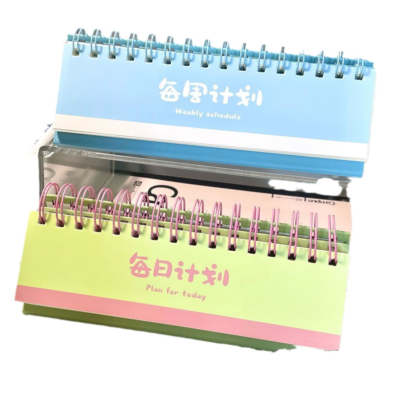 Calendar de birou cu husă PP, legare cu foi libere, Dowling hârtie 40 g, 120 pagini, stil creativ.