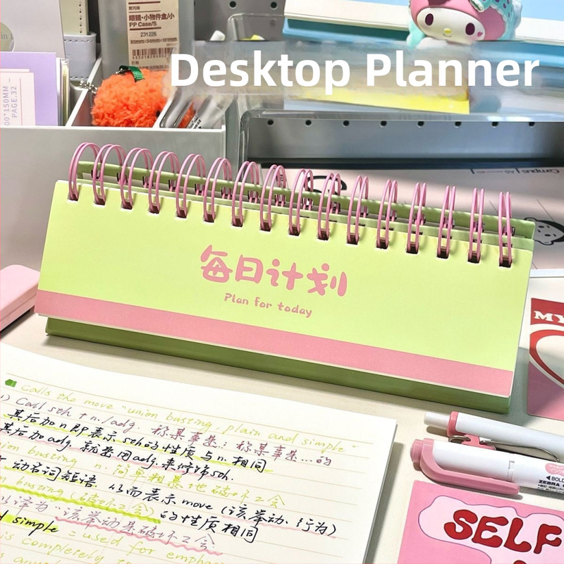 Calendar de birou cu husă PP, legare cu foi libere, Dowling hârtie 40 g, 120 pagini, stil creativ.