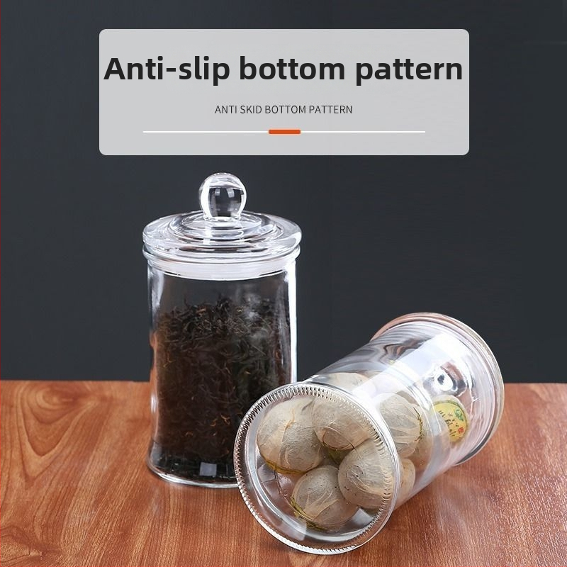 Borcane rotunde din sticlă, sigilate – rezistente la umezeală pentru ceai și condimente, depozitare de bucătărie