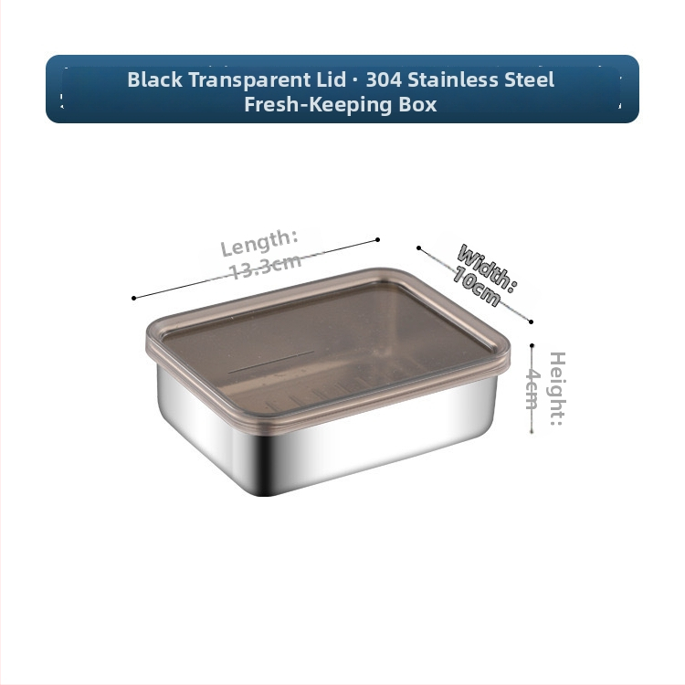 Cutie de păstrare a alimentelor din oțel inoxidabil 304, dreptunghiulară, cu capac, stil japonez, capacitate 1-2 L
