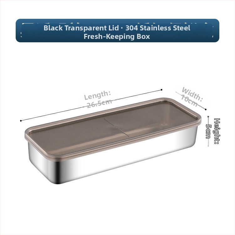 Cutie de păstrare a alimentelor din oțel inoxidabil 304, dreptunghiulară, cu capac, stil japonez, capacitate 1-2 L